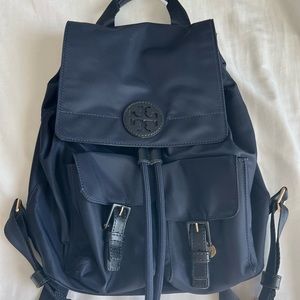 Tory Burch Nylon Navy Flap Backpack- Authentic